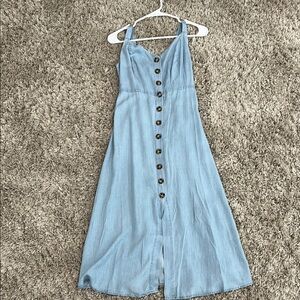Light Blue Button-Down Denim Dress